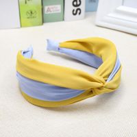 Temperament Lady Headband Wide-brimmed Hair Color Matching Fabric Cross Knotted Headband sku image 2