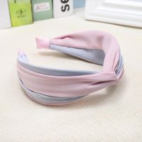 Temperament Lady Headband Wide-brimmed Hair Color Matching Fabric Cross Knotted Headband sku image 3
