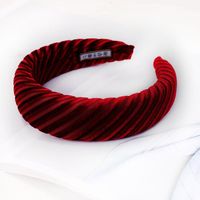 New Hot Velvet Solid Color Sponge Headband Head Buckle Fashion Wild Ladies Headband sku image 4