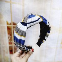 Rainbow Striped Knit Headband Sweet Beauty Female European And American Wool Headband Hairpin sku image 1