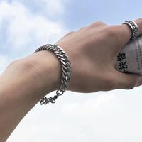 Hip-hop European And American Simple Thick Chain Alloy Bracelet main image 1