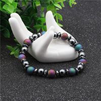 Beaded Bracelet 8mm Black Gallstone Colorful Scrub Natural Stone Bracelet Natural Stone main image 4