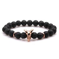 New Copper Plated Gold Micro-set Zircon Elephant Bracelet Natural Stone Volcanic Stone Beaded Bracelet main image 1