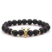 New Copper Plated Gold Micro-set Zircon Elephant Bracelet Natural Stone Volcanic Stone Beaded Bracelet main image 5