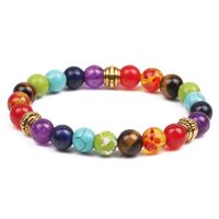 Natural Stone Colorful Chakra Energy Yoga Bracelet Colorful Agate Tiger Eye 8mm Bracelet Bracelet main image 4