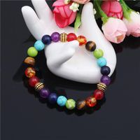 Natural Stone Colorful Chakra Energy Yoga Bracelet Colorful Agate Tiger Eye 8mm Bracelet Bracelet main image 6