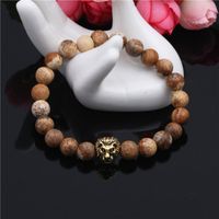 Neues Produkt   Hot Sale Achat Perlen Armband Bild Stein Löwenkopf Buddha Perlen Armband main image 5