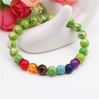 Natural Colorful Chakra Emperor Stone Beaded Bracelet Seven Chakras Yoga Energy Beads Bracelet main image 4