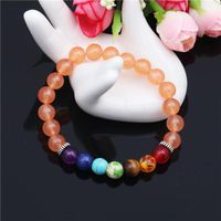 Natural Stone Colorful Chakra Energy Yoga Bracelet 8mm Green Agate Bracelet Bracelet main image 6