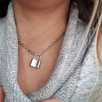 New Lock Metal Pendant Necklace Creative Wild Punk Wind Alloy Clavicle Chain main image 1