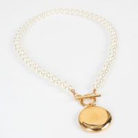 New Simple Retro Necklace Female Plated Gold Imitation Pearl Necklace Jewelry main image 5