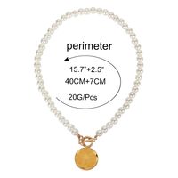 New Simple Retro Necklace Female Plated Gold Imitation Pearl Necklace Jewelry main image 6