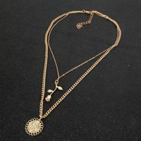 Jewelry Personality Trend Multi-layer Metal Alloy Flower Pendant Necklace Female main image 3