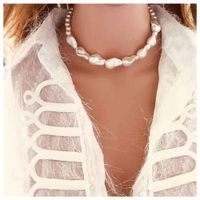 Temperament Geometric Shaped Imitation Pearl Handmade Beaded Necklace Female main image 2