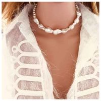 Temperamento Con Forma Geométrica De Perlas De Imitación Hecho A Mano Con Cuentas Collar Femenino main image 1