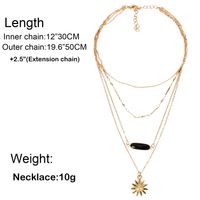 Personalized Accessories, Sun Flower Pendant, Multi-layer Necklace Female main image 6
