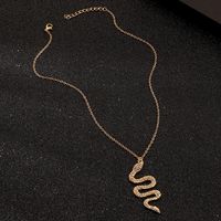 Creative Pop Serpent Necklace Metal Diamond Pendant main image 3