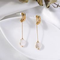 Stud Earrings Personality Geometric Alloy Earrings Long Earrings Pearl main image 6