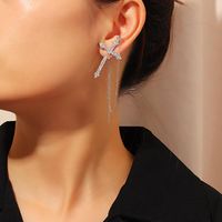 Earrings Personalized Fashion Cross Stud Earrings Creative Micro-studded Long Single main image 1