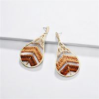 Jewelry Earrings Alloy Color Cotton Woven Hollow Leaves Female Earrings main image 3