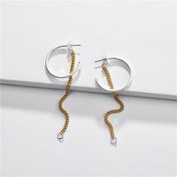 Jewelry Earrings Two-color Plating Chain C Word Female Dual-use Earrings New Earrings main image 1