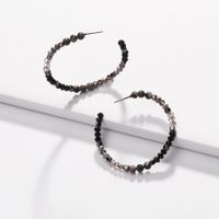 C Circle Crystal Natural Stone Beads Earrings main image 2