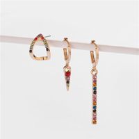 Earrings Jewelry Alloy Copper Ear Hooks Can Open Colored Gemstone Diamond Female Earrings Earrings main image 2