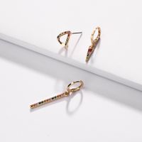 Earrings Jewelry Alloy Copper Ear Hooks Can Open Colored Gemstone Diamond Female Earrings Earrings main image 3