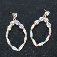 Colorful Diamond Earrings Fashion Personality Geometric Alloy Diamond Earrings Female main image 4
