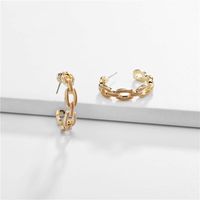 Jewelry Alloy Chain Hollowed Out C Word Drop Oil Female Earrings sku image 3