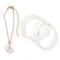 Fashion Holiday Style Pearl Three Piece Anklet Bracelet Nhmd155931 main image 4