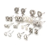 12 Pairs Of Zircon Crystal Heart Triangle Diamond Earrings Nhpj155954 main image 4