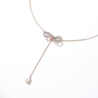 Sleek Minimalist Delicate Diamond Bow Necklace Nhdp155997 main image 6