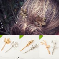 Womens Leaf Plating Alloy Hair Accessories Nhdp156064 main image 3