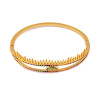 Europäischer Und Amerikanischer Grenz Überschreiten Der Schmuck Ins Internet-promi-armband Weiblich Kupfer Vergoldet K Gold Eingelegt Farbe Zirkon Kreuz Öffnungs Armband Brb80 main image 6