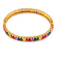 Simple Full Diamond Bracelet Inlaid Geometric Color Zircon Bracelet Female Fashion Jewelry main image 6