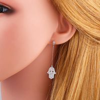 Europäische Und Amerikanische Lange Ohrringe Frauen Großhandel S925 Silber Nadel Mädchen Quaste Handfläche Ohrringe Koreanische Ohrringe Ohrringe Ohrringe Err77 main image 6