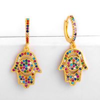 Colorful Zircon Earrings Fatima Hand Earrings Fashion Earrings main image 3