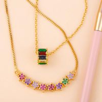 Necklace Five-pointed Star Micro-set Color Diamond Pendant Necklace Female main image 6