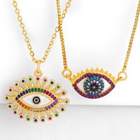 201 New Diamond Necklace Drop Oil Eye Pendant Female Sweater Chain main image 1