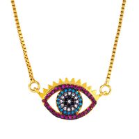 201 New Diamond Necklace Drop Oil Eye Pendant Female Sweater Chain main image 4