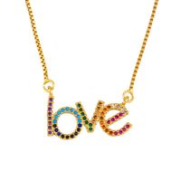 New Love Letter Necklace Butterfly Set Color Diamond Pendant Clavicle Chain main image 4