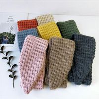 New Corn Grain Solid Color Scarf Knitted Wool Scarf Student Warm Scarf main image 2