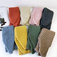 New Corn Grain Solid Color Scarf Knitted Wool Scarf Student Warm Scarf main image 6