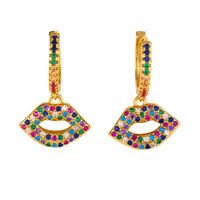 Colorful Zircon Earrings Fatima Hand Earrings Fashion Earrings sku image 2