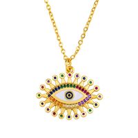201 New Diamond Necklace Drop Oil Eye Pendant Female Sweater Chain sku image 2