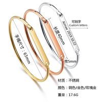 Fashion Jewelry Metal Plating English Letter C-shaped Bracelet Opening Lettering Bracelet main image 3