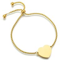Fashion Heart 304 Stainless Steel 18K Gold Plated No Inlaid Bracelets In Bulk main image 2