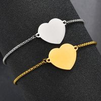Fashion Heart 304 Stainless Steel 18K Gold Plated No Inlaid Bracelets In Bulk main image 4