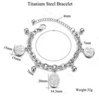 Titanium Steel Retro Personality Jesus Bracelet Double-sided Corrosion Old Man Steel Ball Adjustable Bracelet main image 3